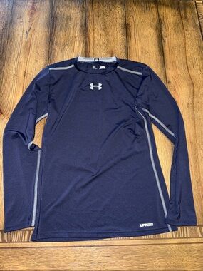 Under Armour Compression UPF 50+ Navy and Gray Long Sleeve HeatGear Top